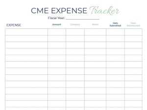 Printable CME Expense Tracker